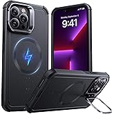 ESR for iPhone 13 Pro Max Case with Stand, 23 ft Military-Grade Drop Protection Heavy Duty Magnetic Phone Case, Compatible with MagSafe Accessories, Cyber Series, Black