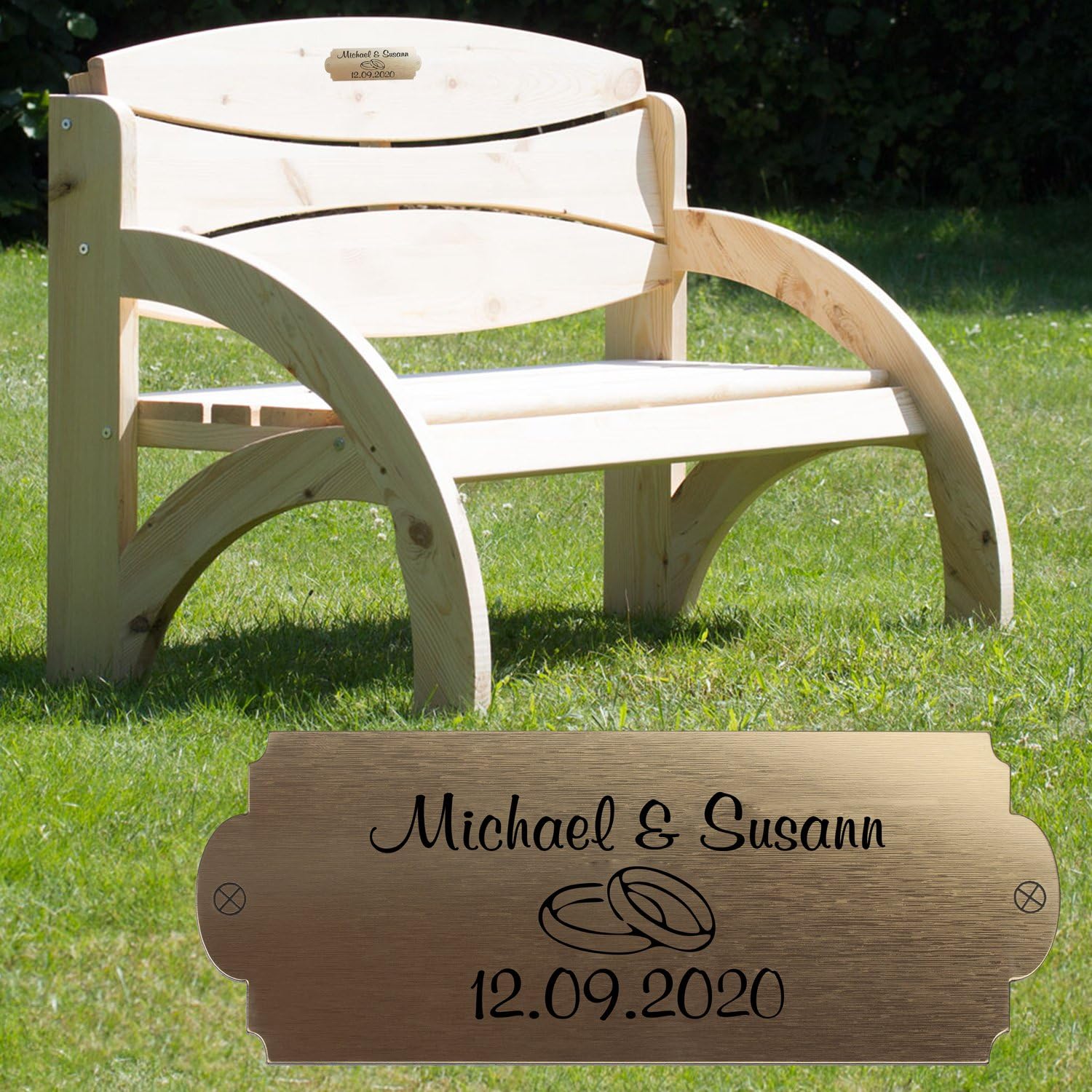 PAIKIUU Holz Ringbox Doppelring - Walnussholz Verlobungsbox Für 2 Ringe 5x7cm