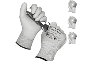 Schwer 3 Pairs Cut Resistant Gloves ANSI A6 Cut Proof Work Gloves, Touchscreen, for Men and Women Used to Woodworking, Glass 