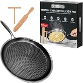 Are You Tired of Cheap Crepe Pans That Heat Unevely? Crespelle Stainless Steel Crepe Pan 11 Inch - PFOA Free Nonstick Griddle