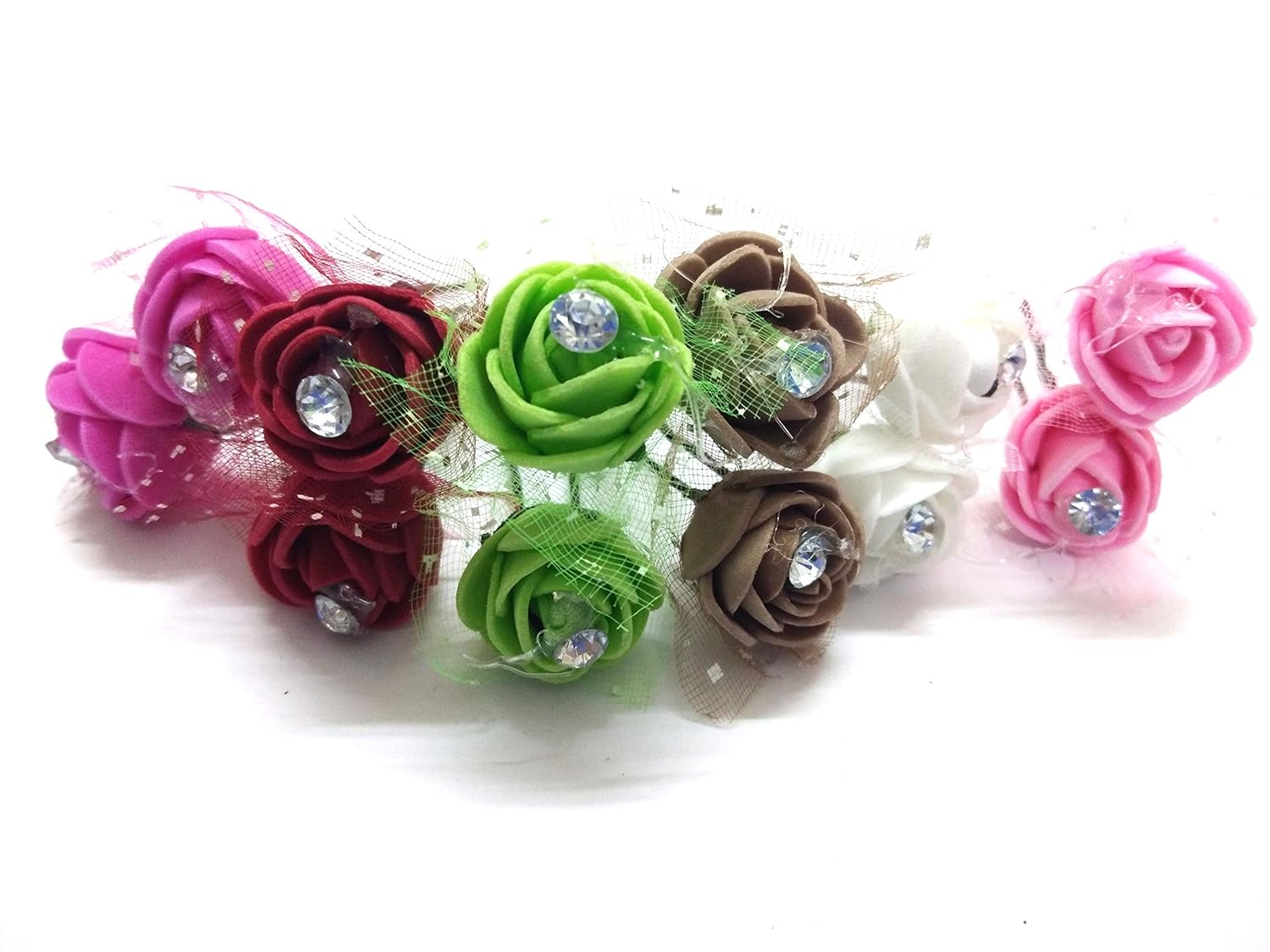 Buy Naazz Multicolour Bridal Rose Flower Hair Pins For Women And
