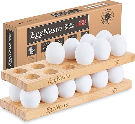 EggNesto Wooden Egg Holder Countertop 