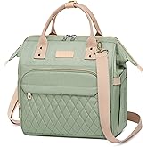 AIJIEKE Lunch Bag for Women, Leakproof & Insulated Work Lunch Box Tote, Reusable Adult Cooler Bag with Water Bottle Side Pocket & Removable Shoulder Strap, Green