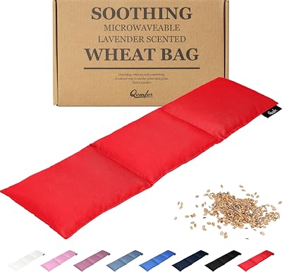 Qomfor Microwavable Wheat Bag Red Lavender Scent 3-Chamber Heat Pack