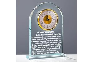 Movdyka Gifts for Girlfriend Unique - Personalized Crystal Clock Gifts for My Girlfriend on Christmas - Birthday Anniversary Valentines Day Gifts I Love My Girlfriend
