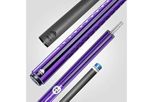 RHINO Nebula 2 Pool Cue - 100% Carbon Fiber Shaft & Composite Butt. Time Crystal Tip, Pro Taper Design, 12.4 mm,12.8 mm. 3/8-8 Joint, 3D Friction Grip. Low Deflection Pool Cue