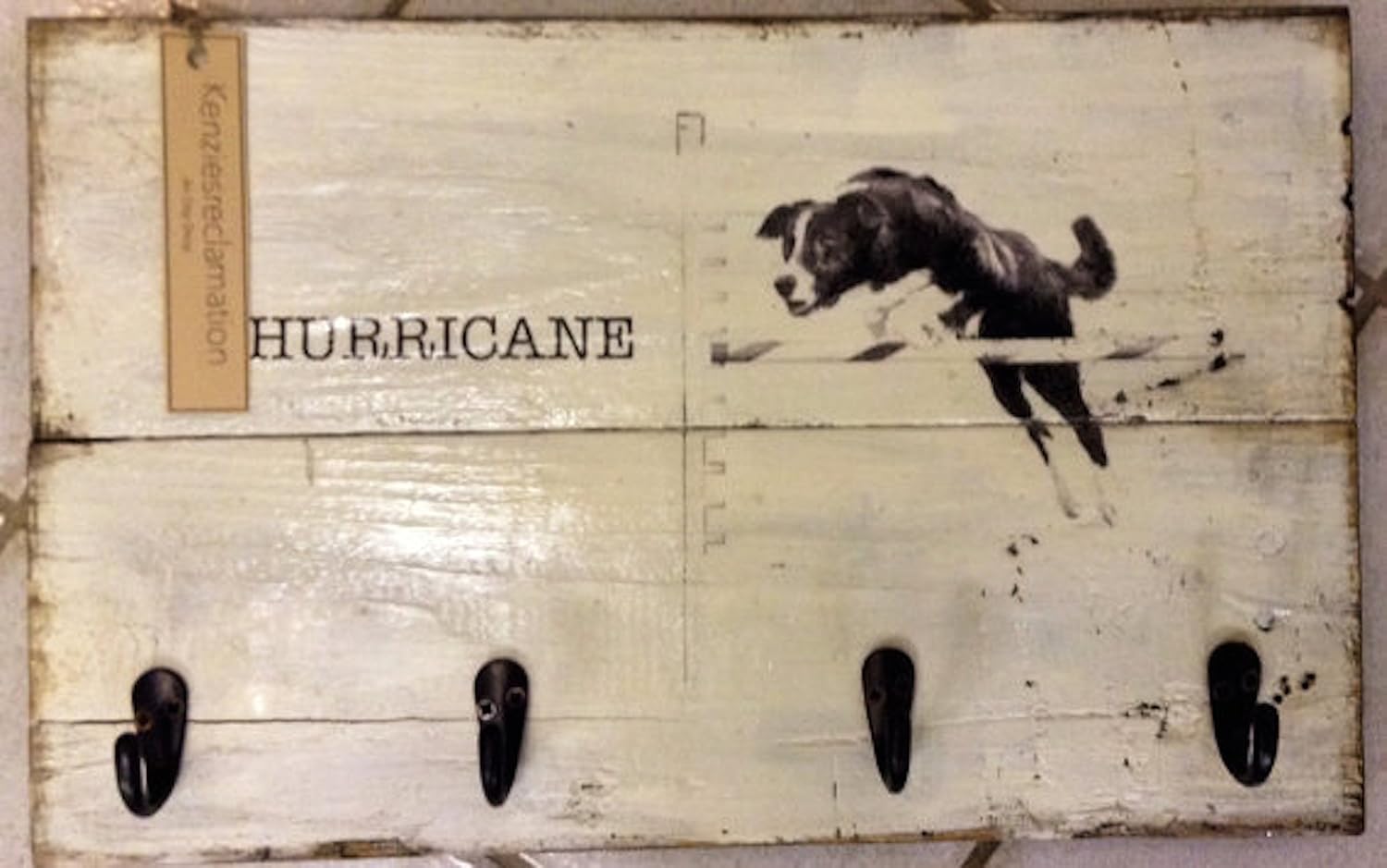 wood dog leash holder