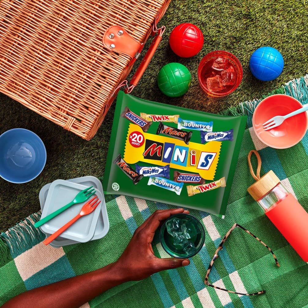 Mixed Minis Schokolade Großpackung, 20 Mini-Schokoriegel Snacks(Mars, Snickers, Bounty, Twix, Milky Way), als Süßigkeiten, Schokoladen Geschenk, Süßigkeiten Box,400g 7