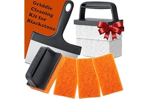 WHALEME Griddle Cleaning Kit Compatible with Blackstone - Flat Top Grill Cleaner Grill Cleaning Kit with Grill Brick, Griddle Scraper & Grill Brush, Griddle Accessories Kit to Remove Stain