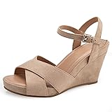 Aerosoles PASTEL Wedge Sandal, Taupe Faux Suede, 10W