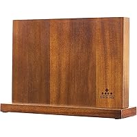 ENOKING Magnetic Knife Block with Powerful Magnets, Acacia Wood Magnetic Knife Holder for Kitchen Counter 12.5" Universal Kni