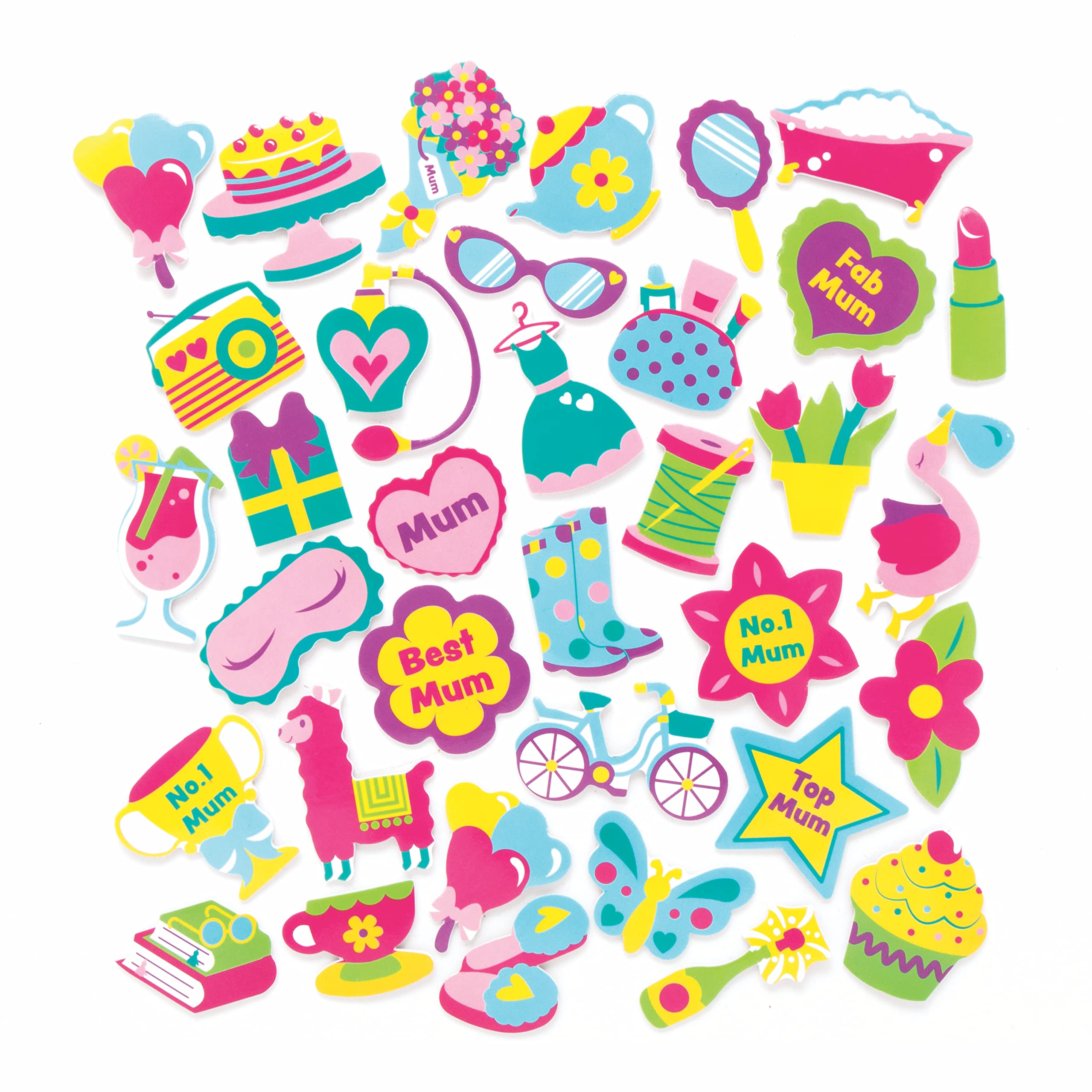 Baker Ross Mothers Day Foam Stickers - Pack of 200, Mothers Day Craft Kit, Craft For Kids (AX818)