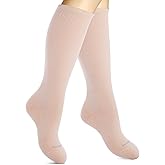 SocksLane Cotton Compression Socks, 15–20 mmHg Graduated Support, Knee-High Medical Compression (Nude S/M)