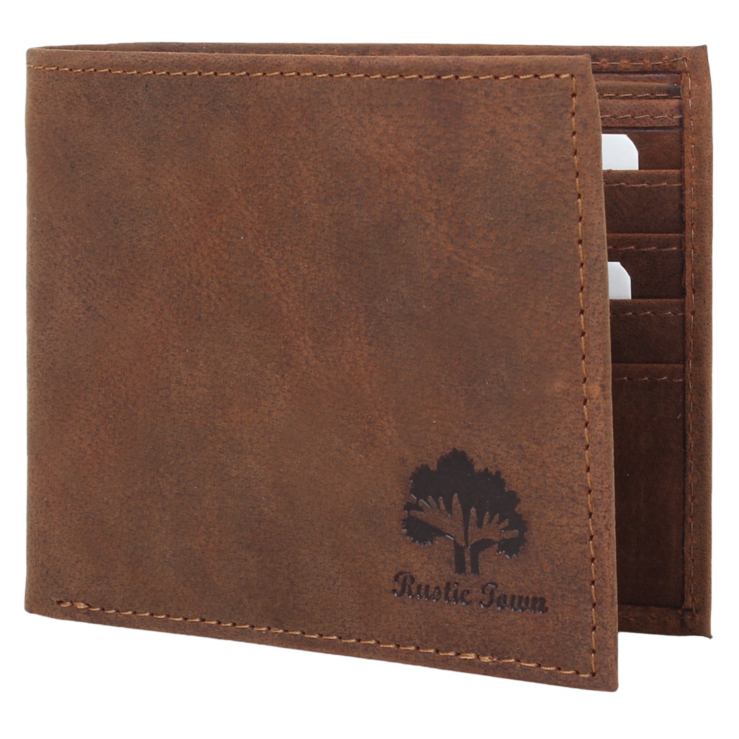 Rustic Town de primera calidad hecha a mano Cartera Billetera de Cuero
