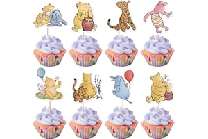 Rsstarxi 40 Pack Bear Cupcake Toppers Baby Shower Cupcake Toppers Cartoon Theme 1st Birthday Cupcake Picks Decors for Boys Girls Birthday Party Cake Decorations