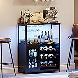 IDEALHOUSE Wine Bar Rack Cabinet with LED