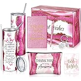 Funnymoom 7 Pcs Valentines Employee Appreciation Gifts Set Valentine's Day Thank You Gifts with Pink Tumbler Note Pad Boxes for Boss Women Customer Coworkers Teacher Nurse Medical Assistant Volunteer