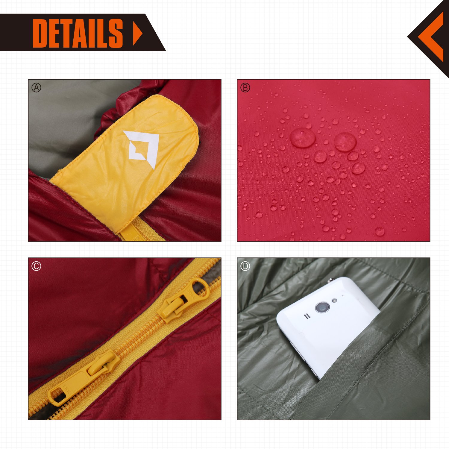 KingCamp Duck Down Lightweight Compact -4 ℉ Sleeping Bag with Collar,for Camping,Hiking,Backpacking