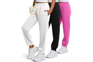 PURE CHAMP Girls Sweatpants 3 Pack Fleece Athletic Joggers, Teen Sweat Pants with Zipper Pockets and Drawstring Size 4-16