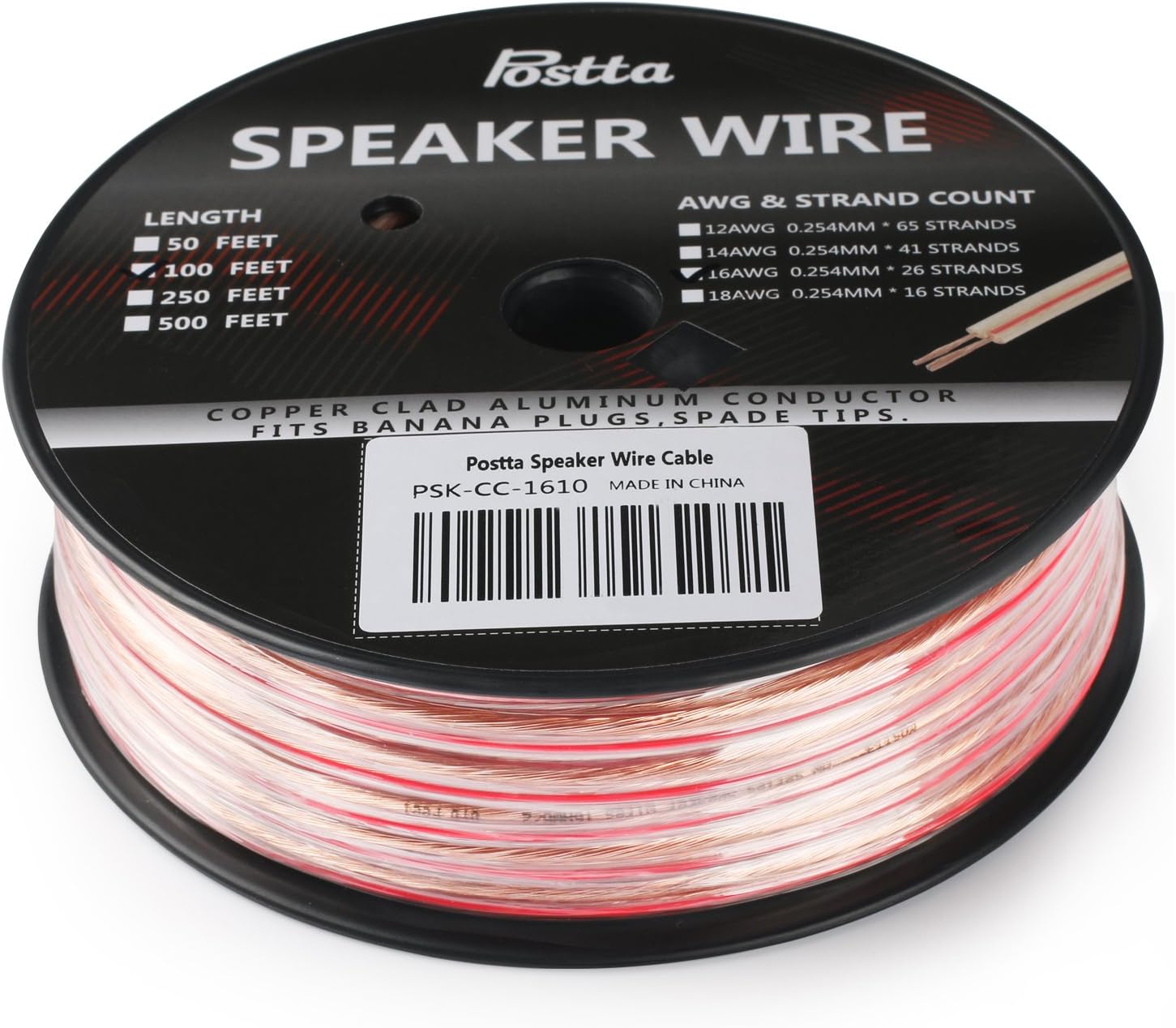 Postta 16-Gauge Speaker Wire Cable - 100 Feet