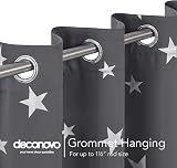 Deconovo Grey Star Printed Blackout Curtains 2 Panels 140x240 cm Thermal view 4