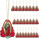 Nosiny 24 Pcs Our Lady of Guadalupe Hanging Ornaments Virgen De Guadalupe Acrylic Christmas Tree Ornaments Baptism Favors for Virgin Mary Religious Keepsakes First Communion Gifts Recuerdos De Bautizo