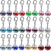Aylifu Clip on Charms,24 Pieces Crystal Dangle Charms Pendant with Lobster Claw Clasp for Jewellery Making - 12 Colors