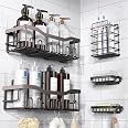 5-Pack Shower Caddy, No Drill Adhesive Shower Organizer, Rustproof Stainless Steel Bathroom Organizer, Space-Saving Bathroom