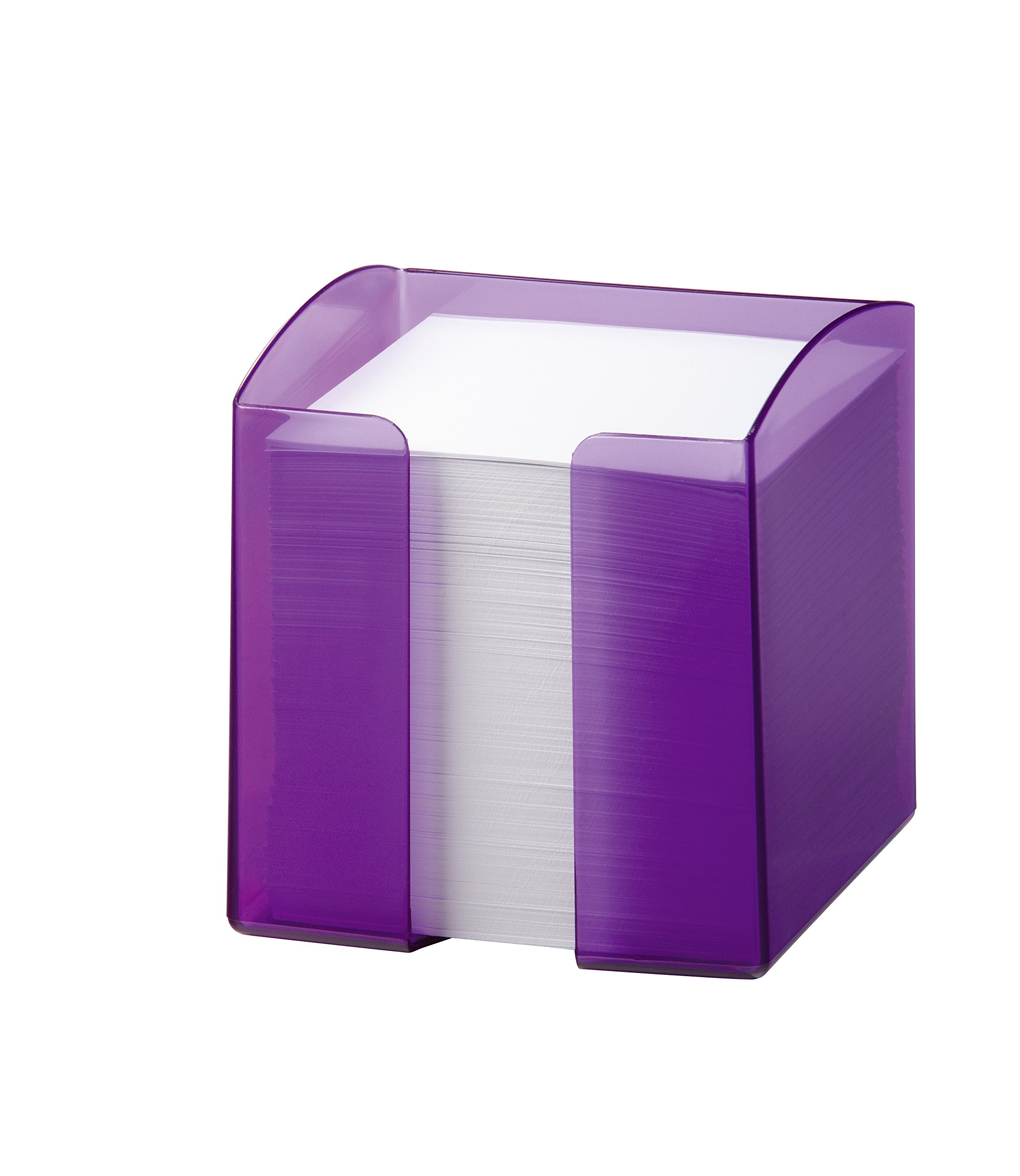 Durable Trend Note Box with 800 White Paper Notes - Translucent Purple