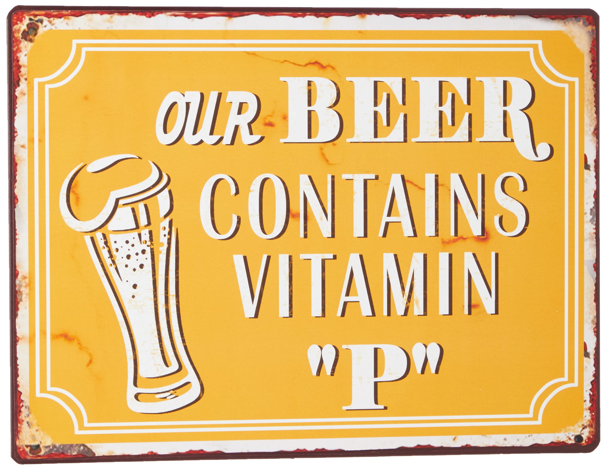 Sign - Our beer contains vitamin "P"