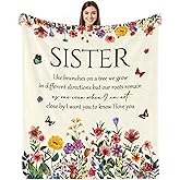 Hudodmn Sister Gifts Blanket from Sisters, Sister Birthday Gifts Ideas, Best Sisters Ever Gifts for Women, Mother's Day Graduation Birthday Gifts for Sis Adult Throw Blanket 60"X50"
