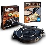 Tortillada – Premium Cast Iron Tortilla Press with Recipes E-Book (8 Inch)