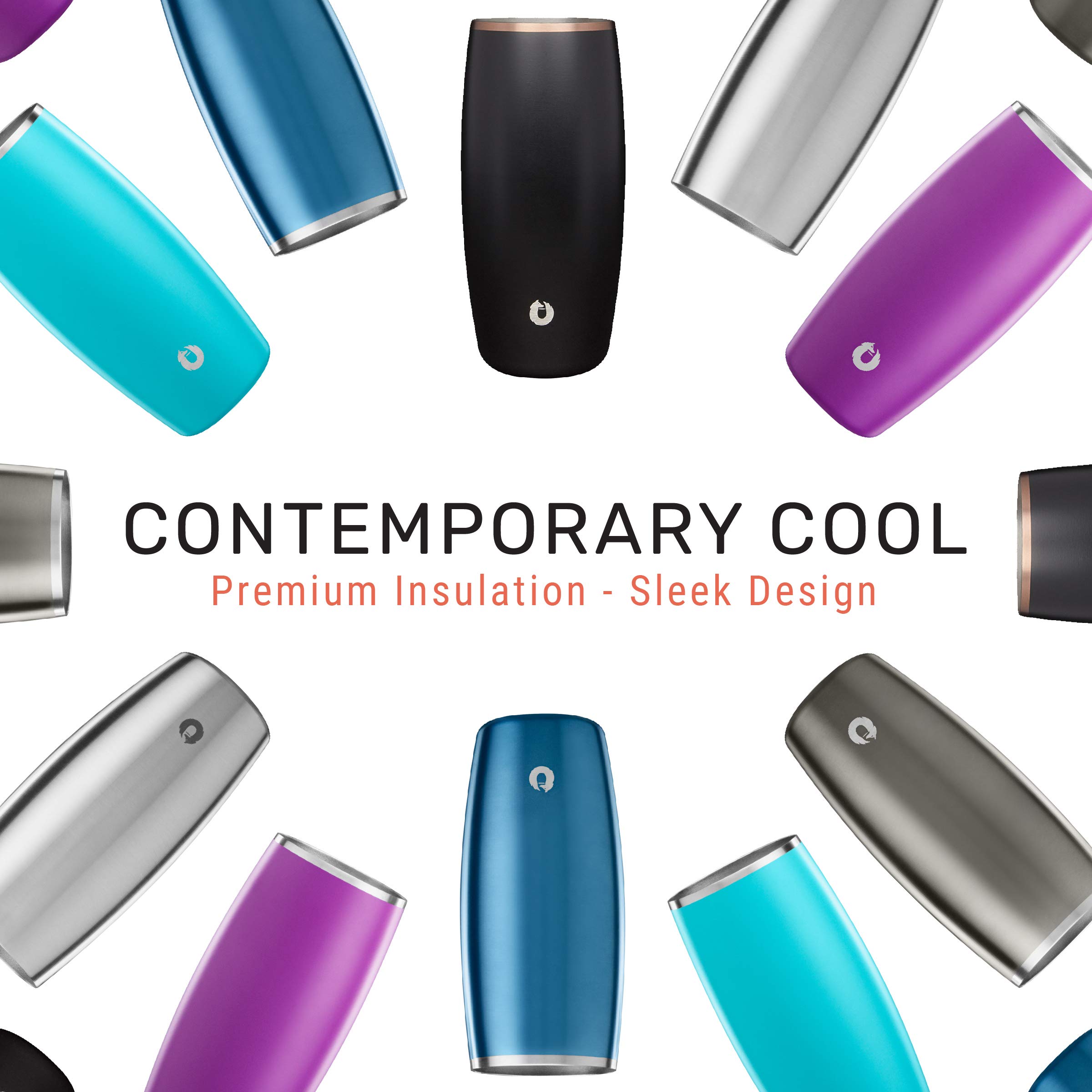 SNOWFOX Premium Vacuum Insulated Stainless Steel Beer Glass, Home Bar Accessories, Elegant Bartending, Lightweight Pint Glasses, Sleek Drinkware, Frosty Beverages Stay Cold, 18oz, Set of 2,Olive Grey