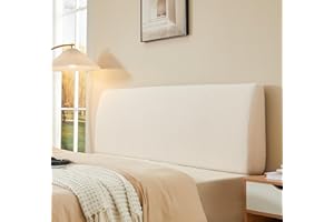 Pinmoco 4.7" Upholstered Headboard for Queen Size Bed, Height Adjustable and Ergonomic Headboard, Easy Assemble, Sturdy and Durable, Teddy Velvet, Beige