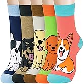 Cropgain Women Girls Socks Cute Animal Socks Cat Dog Cow More Fun Novelty Socks Gifts for Girls Christmas Birthday