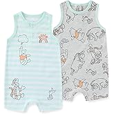 Disney Winnie the Pooh Baby Boys 2 Pack Tank Top Romper for Newborn and Infant