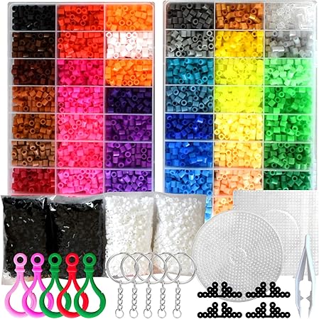 Amazon Ritalt アイロンビーズ プレート セット 5mm 48色 約100粒 黒と白がいっぱい 色分けできる収納ケース付 ビーズ ストーン 通販