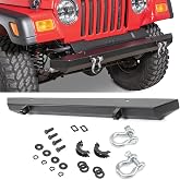TACTIK Classic Front Bumper with D-Rings &amp; Isolators - Fits Jeep Wrangler YJ TJ 1987-2006 - Light Textured Black Powder Coat - Direct Bolt On Install Requires No Mods - Heavy-Duty 8 Gauge Steel