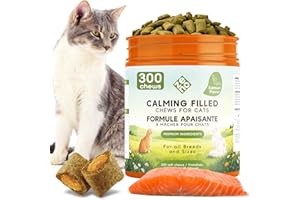 Hemp Calming Chews for Cats Anxiety 300 pcs - Feline Anxiety Relief with Melatonin - for Stress, Travel, Check-up, restlessne