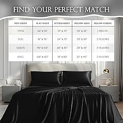 DECOLURE Satin Sheets King Bed Set