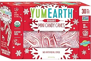 YumEarth Organic Holiday Mini Candy Canes, 30 Count