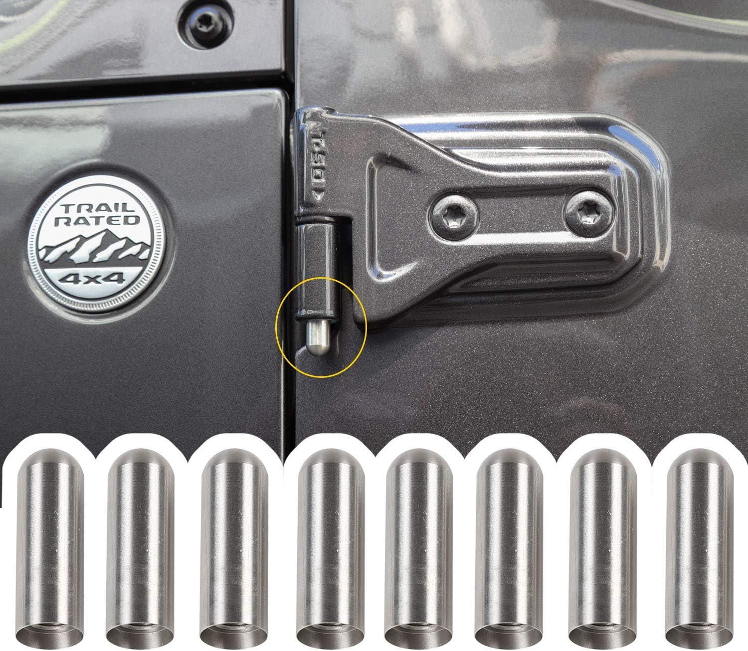 RTTCZ for Jeep Door Hinge Pin Bolts Guides Liners for 19972020 Jeep