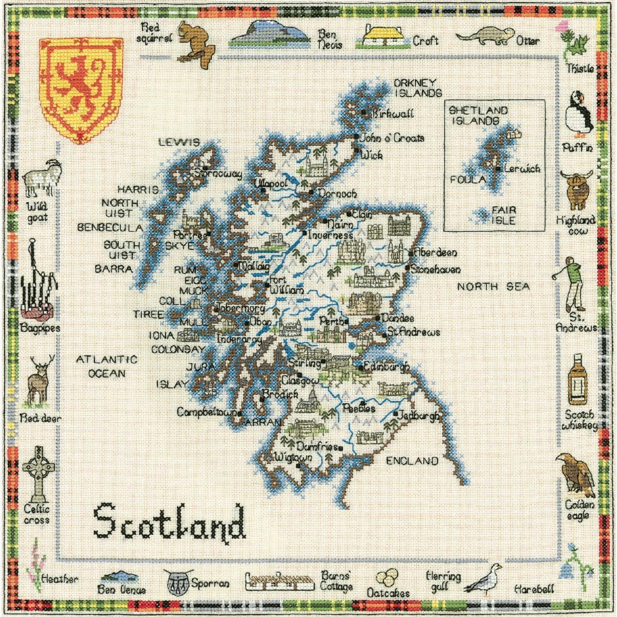 Heritage Scotland (A) Counted Cross Stitch Kit Aida SISC557-A 33x33cm