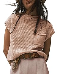 Himosyber Women's Solid Sleeveless Vest Mock Neck
