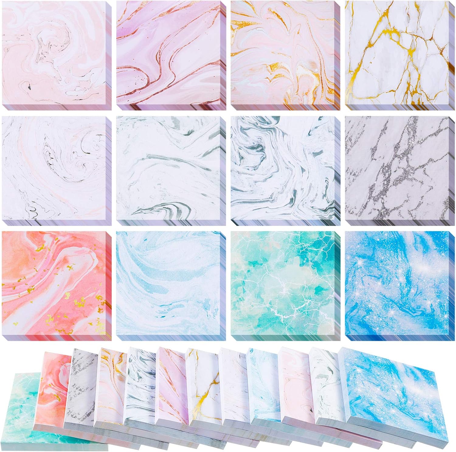 marble sticky notes planner accessories