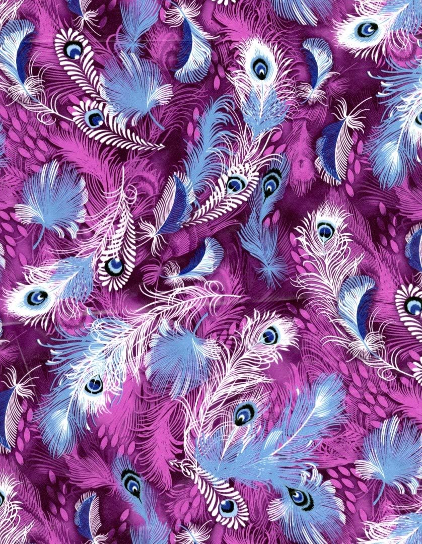Décopatch Paper No. 577 Pack of 20 Sheets (395 x 298 mm, Ideal for Your Pap-Mâchés) Pink Peacock Feather