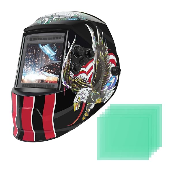 GOL-SIV AUTO DARKENING WELDING HELMET-TRUE COLOR LARGE VIEWING SCREEN 4×4 -SOLAR&BATTERY POWER-WELDING MASK 4 SENSOR-ADJUSTABLE SHADE 9/9-13 WELDER HOOD FOR SMAW, MIG, TIG, GTAW