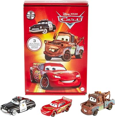 Mattel Disney Pixar Cars Radiator Springs 3-Pack Lightning McQueen Sheriff Mater