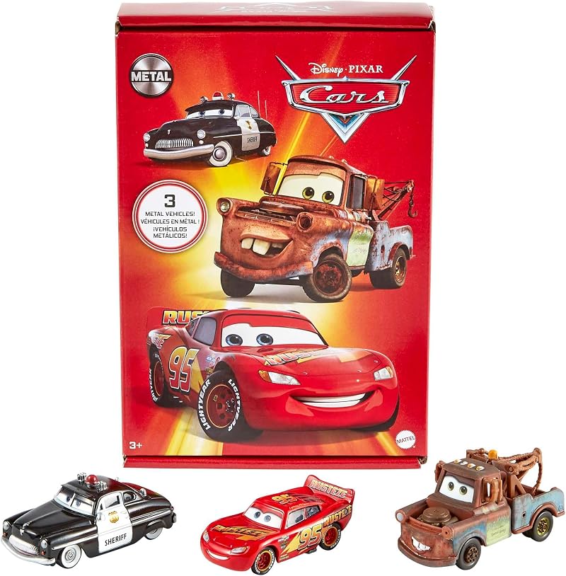 Mattel Disney Pixar Cars Radiator Springs 3-Pack Lightning McQueen Sheriff Mater