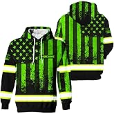 Maddly High Visibility US Flag Collection Safety Workwear Custom Name for Workers, Runners, Truckers, Patriotic